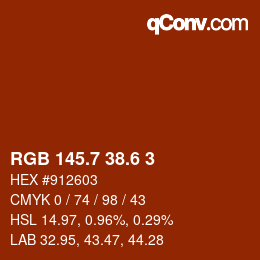カラーコード: RGB 145.7 38.6 3 | qconv.com
