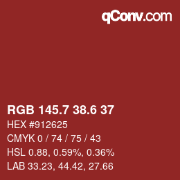 カラーコード: RGB 145.7 38.6 37 | qconv.com