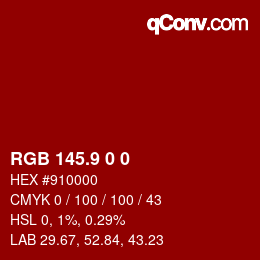カラーコード: RGB 145.9 0 0 | qconv.com