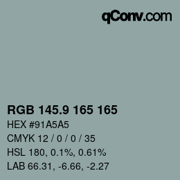 Color code: RGB 145.9 165 165 | qconv.com