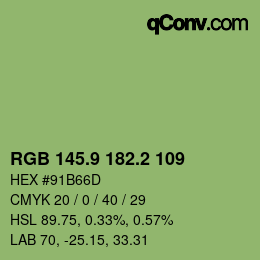 カラーコード: RGB 145.9 182.2 109 | qconv.com