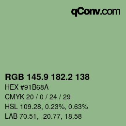 Color code: RGB 145.9 182.2 138 | qconv.com