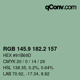 Color code: RGB 145.9 182.2 157 | qconv.com