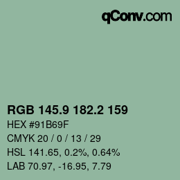 Color code: RGB 145.9 182.2 159 | qconv.com