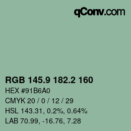 Color code: RGB 145.9 182.2 160 | qconv.com
