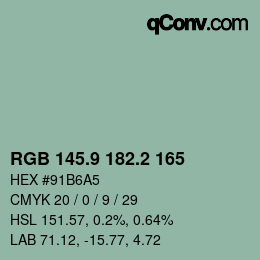 Color code: RGB 145.9 182.2 165 | qconv.com