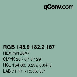 Color code: RGB 145.9 182.2 167 | qconv.com