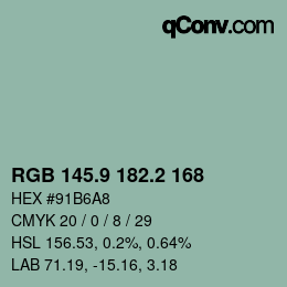 Color code: RGB 145.9 182.2 168 | qconv.com