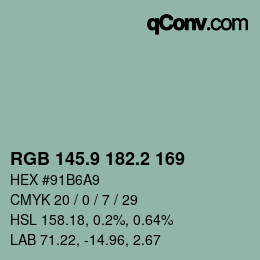 Color code: RGB 145.9 182.2 169 | qconv.com