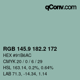 Color code: RGB 145.9 182.2 172 | qconv.com