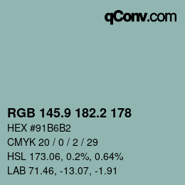 カラーコード: RGB 145.9 182.2 178 | qconv.com