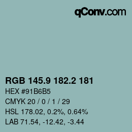 Color code: RGB 145.9 182.2 181 | qconv.com