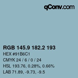 Color code: RGB 145.9 182.2 193 | qconv.com
