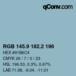 Color code: RGB 145.9 182.2 196 | qconv.com