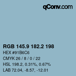 Color code: RGB 145.9 182.2 198 | qconv.com