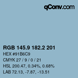 Color code: RGB 145.9 182.2 201 | qconv.com