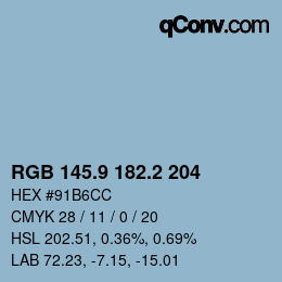 Color code: RGB 145.9 182.2 204 | qconv.com
