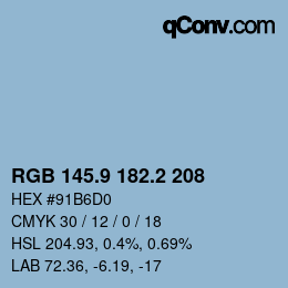 Color code: RGB 145.9 182.2 208 | qconv.com