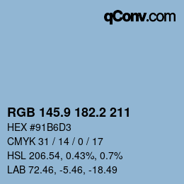 Color code: RGB 145.9 182.2 211 | qconv.com