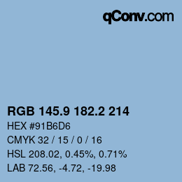 カラーコード: RGB 145.9 182.2 214 | qconv.com