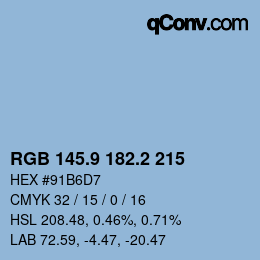 Color code: RGB 145.9 182.2 215 | qconv.com