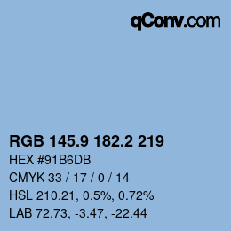 Color code: RGB 145.9 182.2 219 | qconv.com