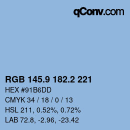 Color code: RGB 145.9 182.2 221 | qconv.com