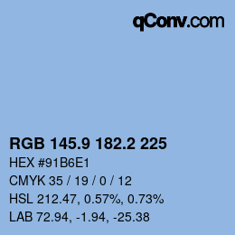 Color code: RGB 145.9 182.2 225 | qconv.com
