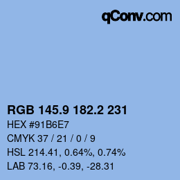 Color code: RGB 145.9 182.2 231 | qconv.com