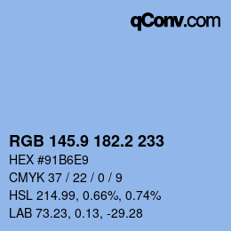 Color code: RGB 145.9 182.2 233 | qconv.com
