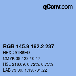 Color code: RGB 145.9 182.2 237 | qconv.com