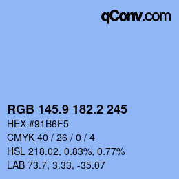 Color code: RGB 145.9 182.2 245 | qconv.com