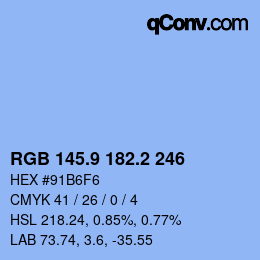 Color code: RGB 145.9 182.2 246 | qconv.com