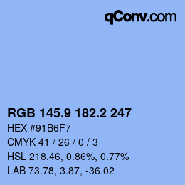 Color code: RGB 145.9 182.2 247 | qconv.com