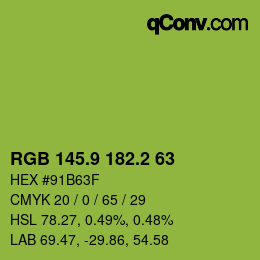 カラーコード: RGB 145.9 182.2 63 | qconv.com