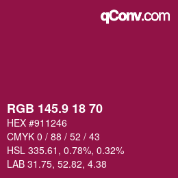 カラーコード: RGB 145.9 18 70 | qconv.com