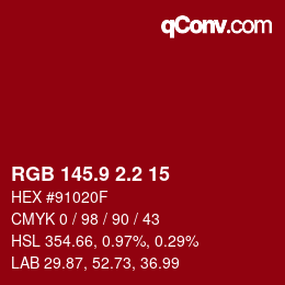 カラーコード: RGB 145.9 2.2 15 | qconv.com