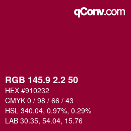 カラーコード: RGB 145.9 2.2 50 | qconv.com