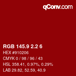 カラーコード: RGB 145.9 2.2 6 | qconv.com