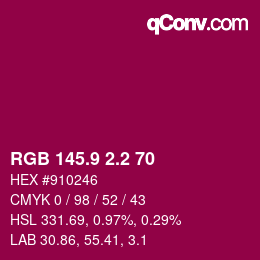 カラーコード: RGB 145.9 2.2 70 | qconv.com