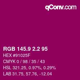 カラーコード: RGB 145.9 2.2 95 | qconv.com