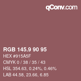 カラーコード: RGB 145.9 90 95 | qconv.com
