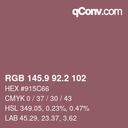 Color code: RGB 145.9 92.2 102 | qconv.com