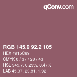 Color code: RGB 145.9 92.2 105 | qconv.com