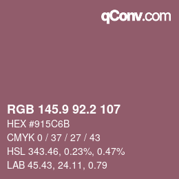 Código de color: RGB 145.9 92.2 107 | qconv.com