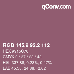 Color code: RGB 145.9 92.2 112 | qconv.com