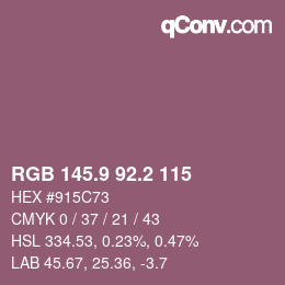 カラーコード: RGB 145.9 92.2 115 | qconv.com