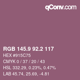 Color code: RGB 145.9 92.2 117 | qconv.com