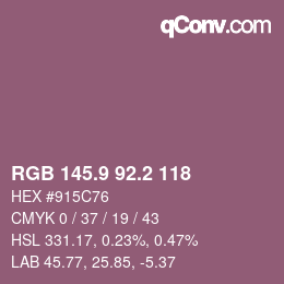 カラーコード: RGB 145.9 92.2 118 | qconv.com
