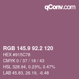 カラーコード: RGB 145.9 92.2 120 | qconv.com
